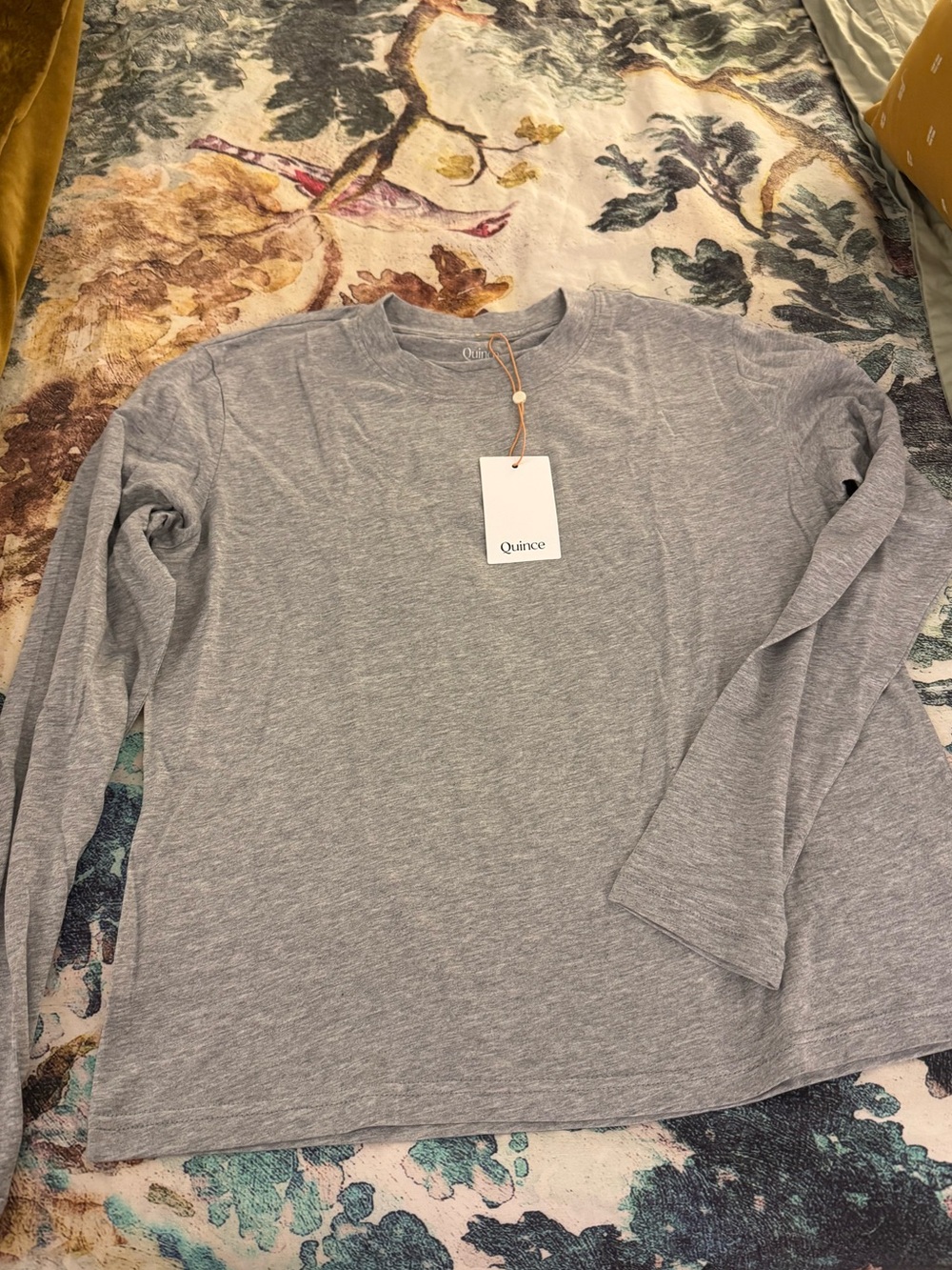 Quince long sleeve tee NWT light gray size S